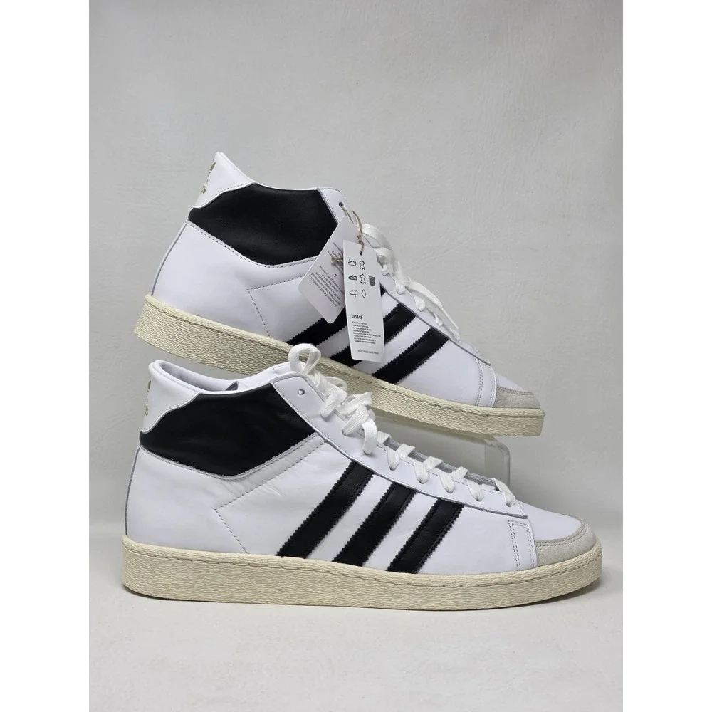 adidas Originals Jabbar Hi Cloud White Core Black Leather JI3445 Men Size 12 New
